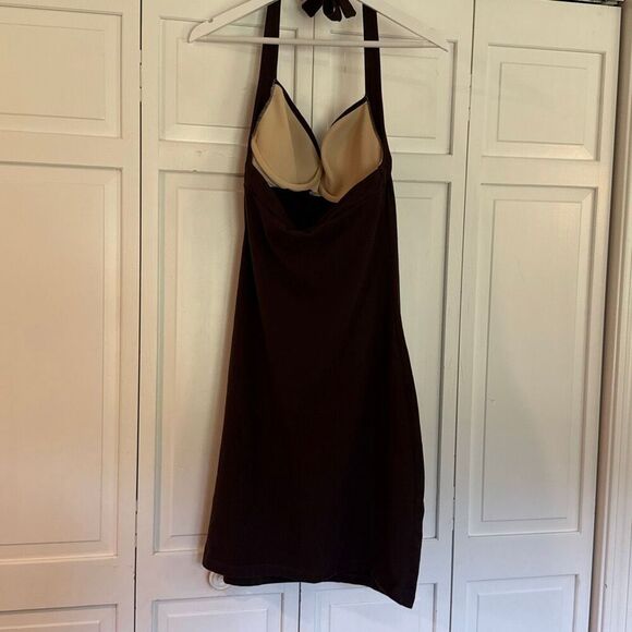 Victoria’s Secret Y2K ipex BROWN halter dress built in bra size 38c - Picture 6 of 10